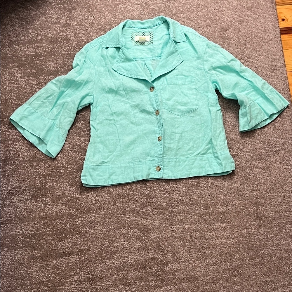 Maeve by Anthropologie Linen 3/4 Sleeve Jacket Size XX-Small